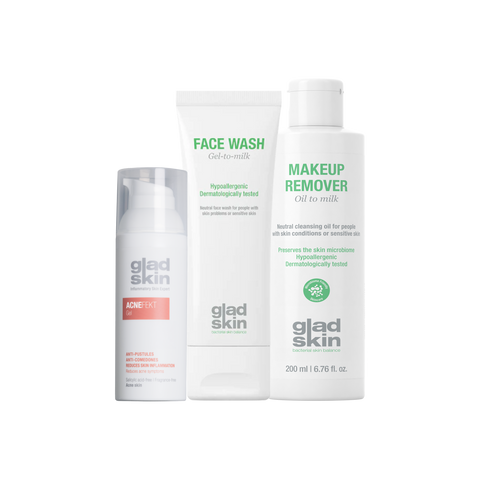 ACNEFEKT Cleansing Set Plus, huidverzorgingsset voor de acnegevoelige huid die voorziet in de specifieke behoeften van reiniging en behandeling van acne symptomen