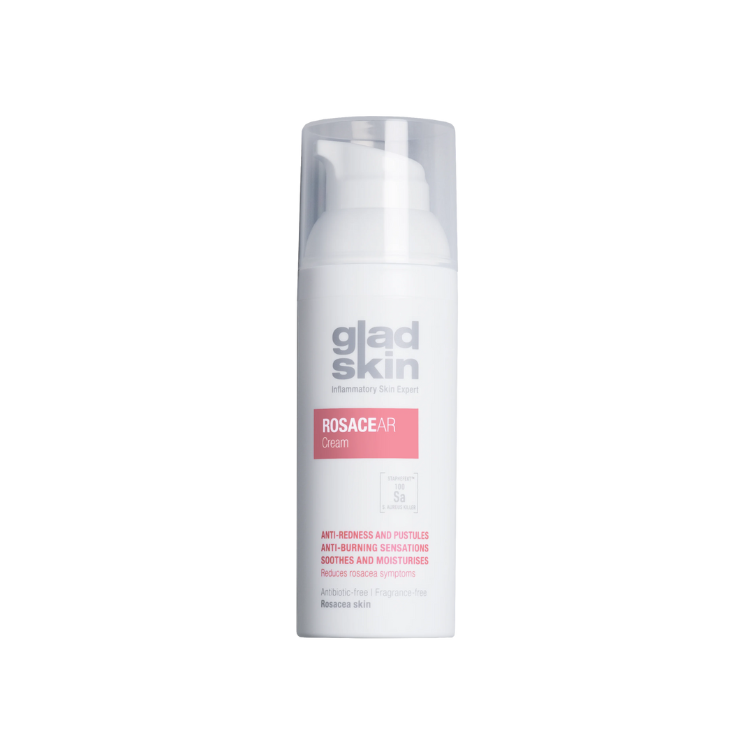 ROSACEAR Cream is een medisch hulpmiddel dat de rosacea-gevoelige huid kalmeert en roodheid in het gezicht zichtbaar vermindert.