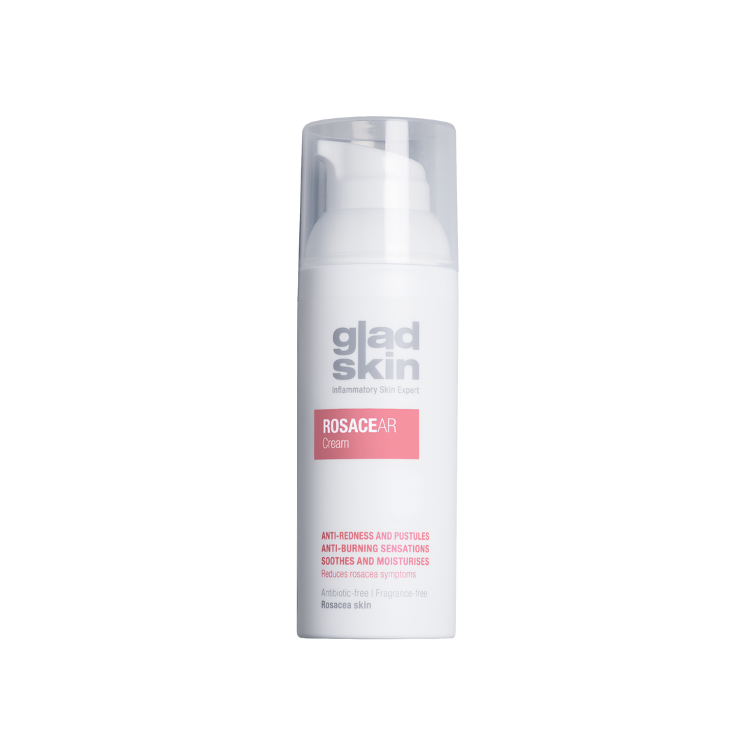 ROSACEAR Cream is een medisch hulpmiddel dat de rosacea-gevoelige huid kalmeert en roodheid in het gezicht zichtbaar vermindert.
