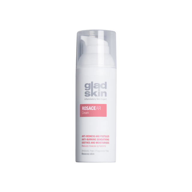 ROSACEAR Cream is een medisch hulpmiddel dat de rosacea-gevoelige huid kalmeert en roodheid in het gezicht zichtbaar vermindert.