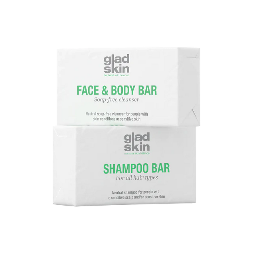 De face & body bar en shampoo bar combinatie, perfect voor onder de douche
