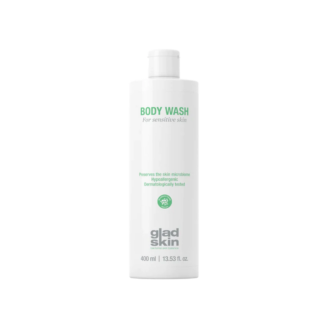 Gladskin Body Wash - een 100% zeepvrije was emulsie speciaal ontwikkeld voor de gevoelige huid.