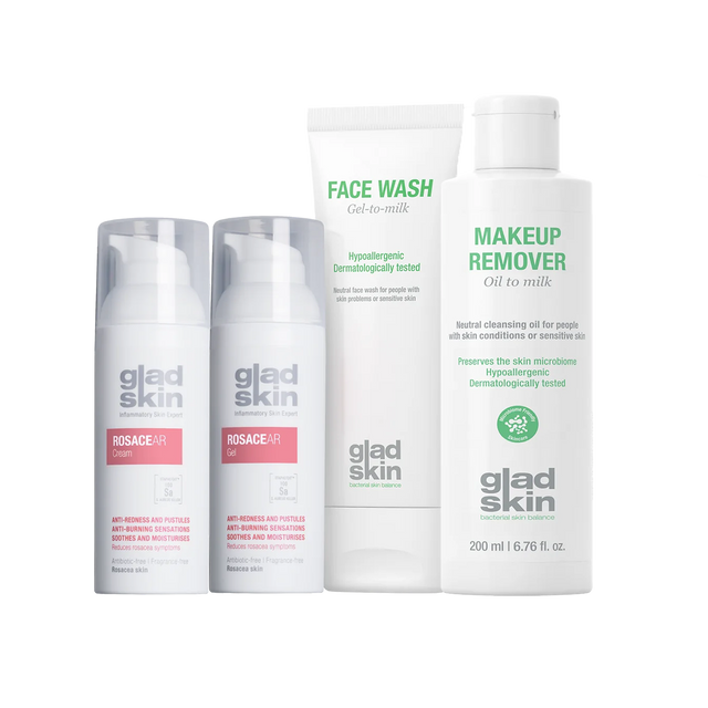 Verminder puistjes en roodheid in het gezicht, volledige care set inclusief makeup remover