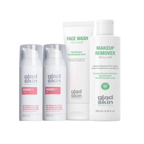 ROSACEAR Care Set Plus, ideale routine om make-up te verwijderen, de couperosegevoelige huid te reinigen, behandelen en hydrateren